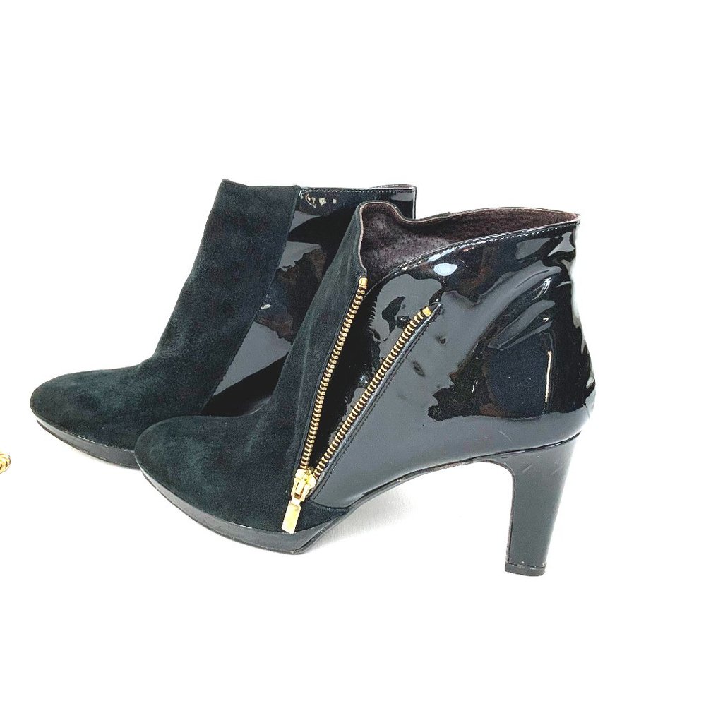Miryan Spain Black Suede & Patent Leather Hills Ankle Boots Sz 9 (40) - Picture 11 of 16